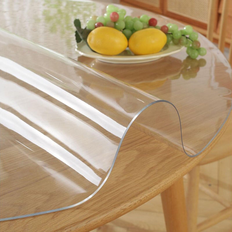 Easy Easy Life 30 Inch Round Clear Dining Table Protector Tablecloth Cover Desk Top Pad Mat for Circle Glass Furniture Coffee End Bed Sofa Side Corner Bistro Beer Bar Pub Night Stand Dinner Table Thick Plastic PVC - Image 1